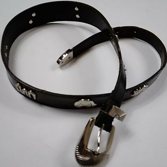 Vintage Metal & Leather Women Black Belt Cowboy main image 10